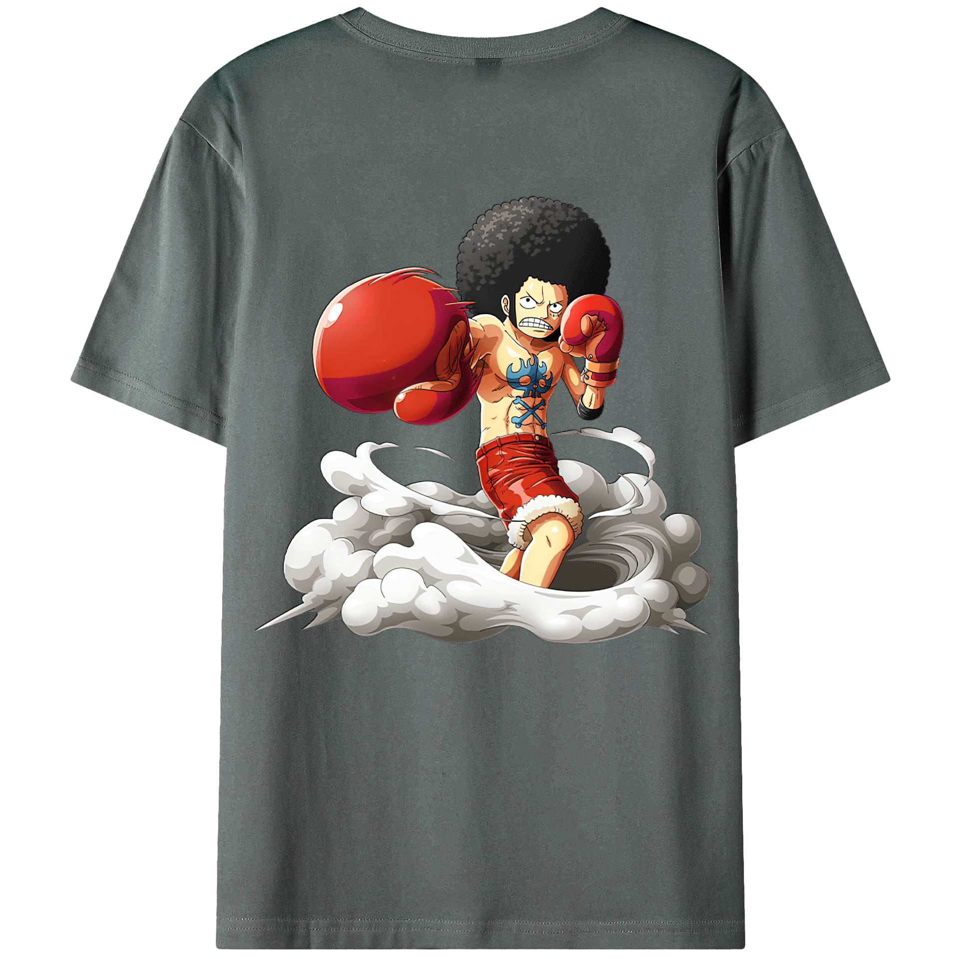ワンピース モンキー・D・ルフィ ONE PIECE Monkey D. Luffy 綿100％半袖Tシャツ（背面プリント）